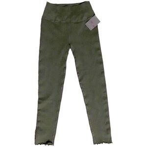 NWT NUX For the Frill High Rise Ribbed 7/8 Leggings Olive Green Size M/L NEW!